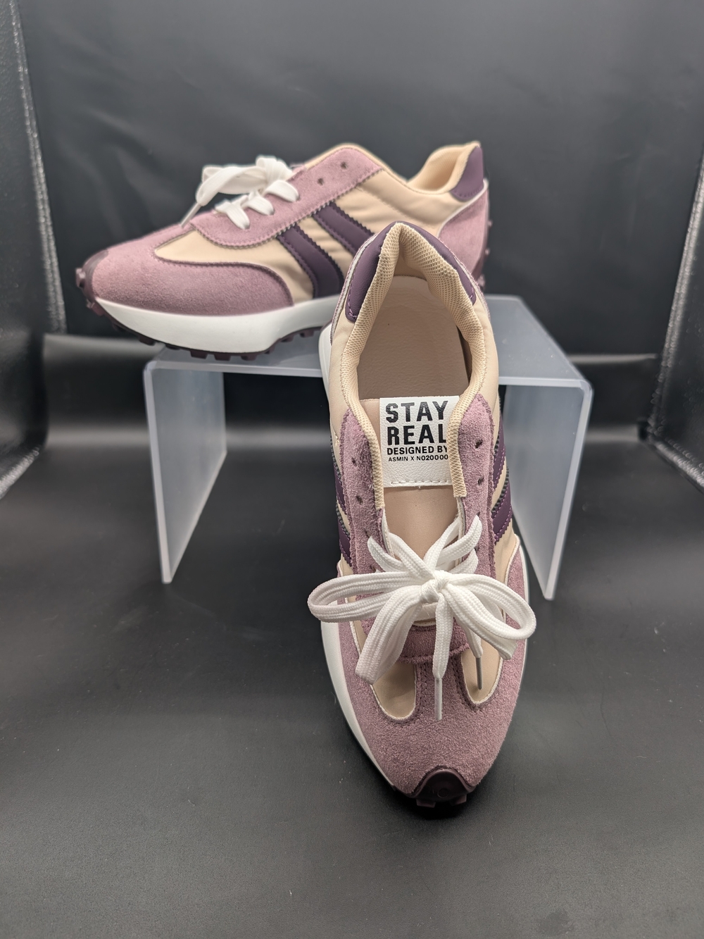 Women's Purple & Cream Casual Runner Sneakers NWOT